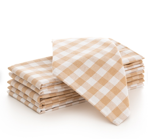 1969671ProductImg Pack 6 serville cuadros Vichy Beige - Imagen 1