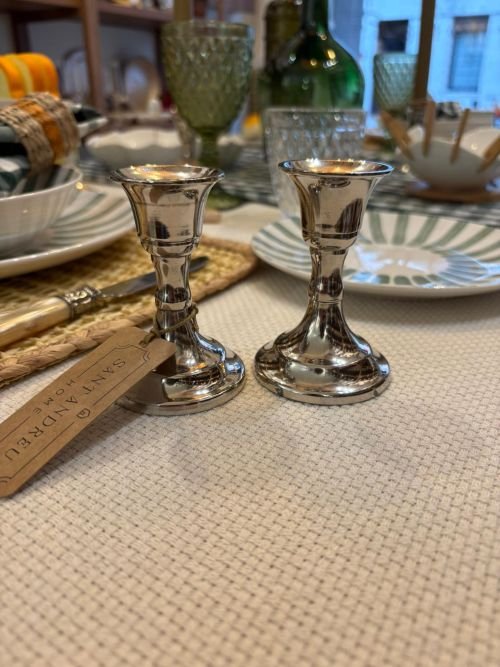 2026552ProductImg Candelabro Plateado Par Pequeñ. 9 cm - Imagen 1