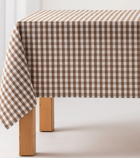 2182533ProductImg Mantel Vichy Anti Cuadros Marron 140x200cm (29) - Imagen 1