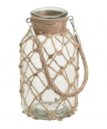 Portavela cristal con cuerda