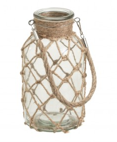 Portavela cristal con cuerda