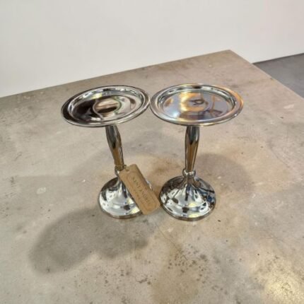 Candelabro Plateado Grande  Par 17cm