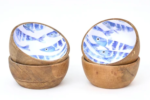 Bowls de madera esmaltada Peces,  Coral  X UD